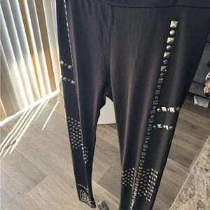 H&M Black Studded Leggings Size 10